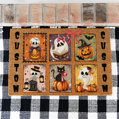 Halloween Squares Names Doormat