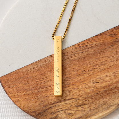 3D Bar Necklace with/without Birthstone