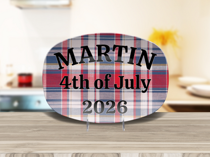 Plaid Name Platter