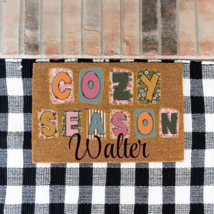 Cozy Season Scrap Name Doormat