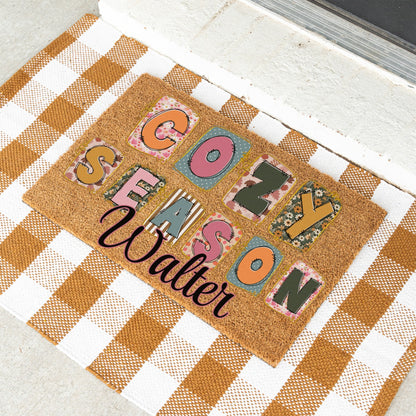 Cozy Season Scrap Name Doormat
