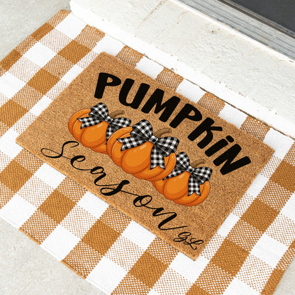 Pumpkins Season Initials UV Printed Doormat