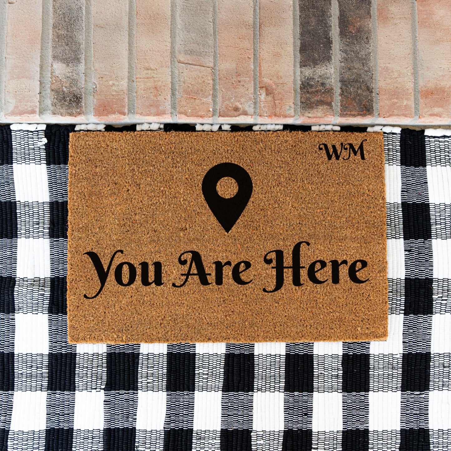 You Are Here Initials Doormat - UV Printed