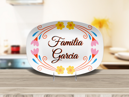 Cute Bright Floral Name Platter