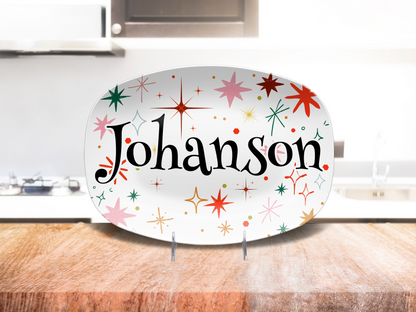 Colorful Star Sparkles Name Platter
