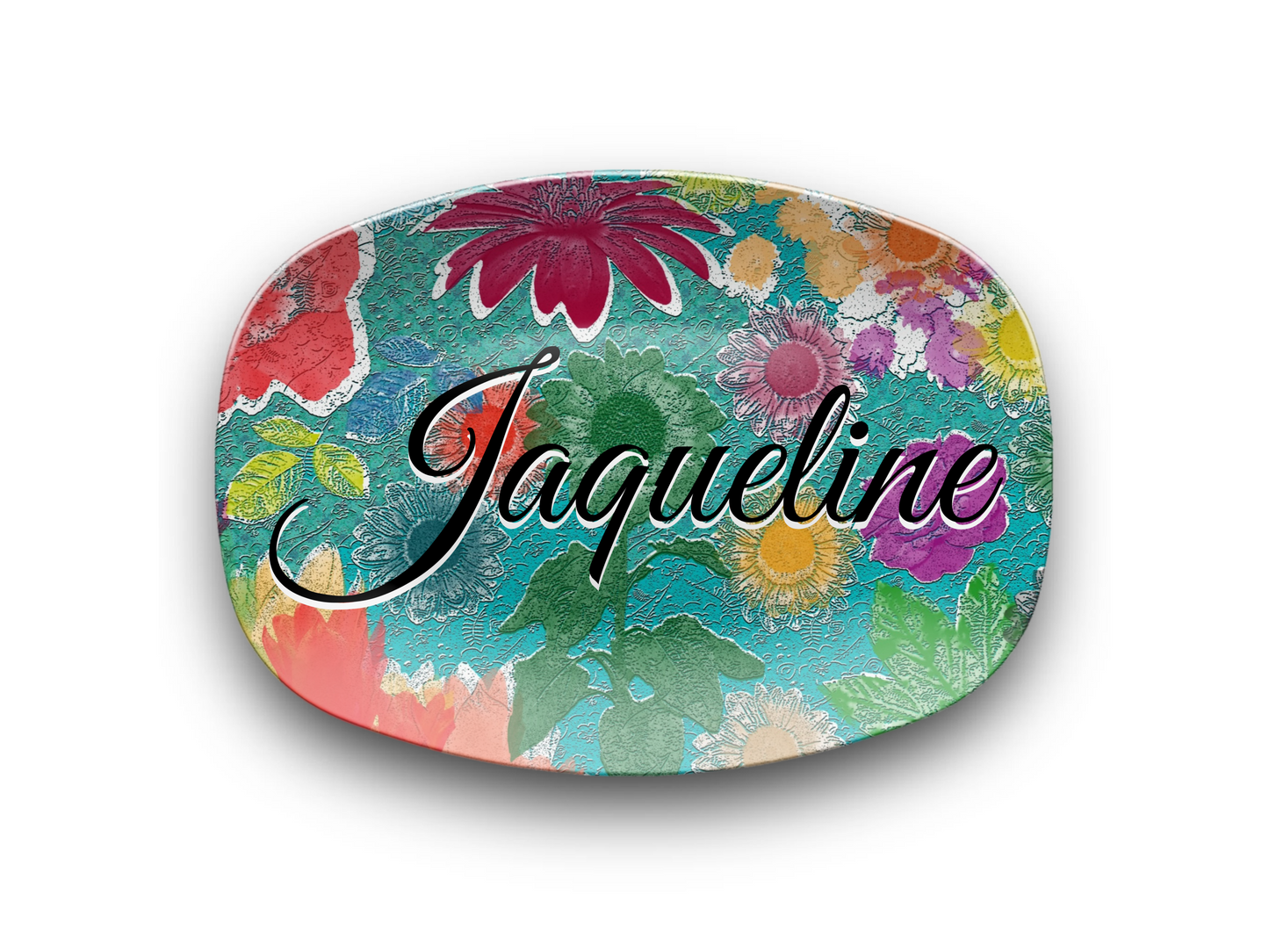 Bright Floral Name Platter