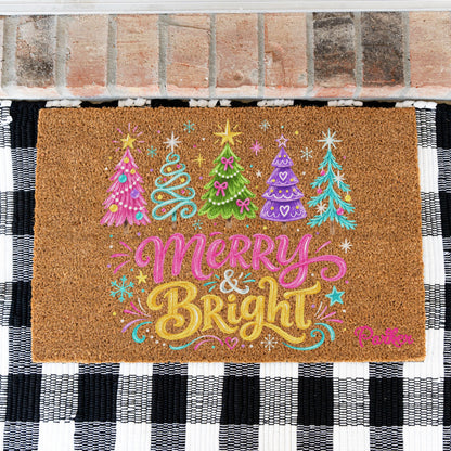 Merry & Bright Trees Name Doormats