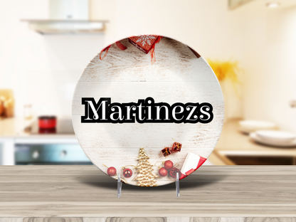 Christmas Wood Look Name Plate