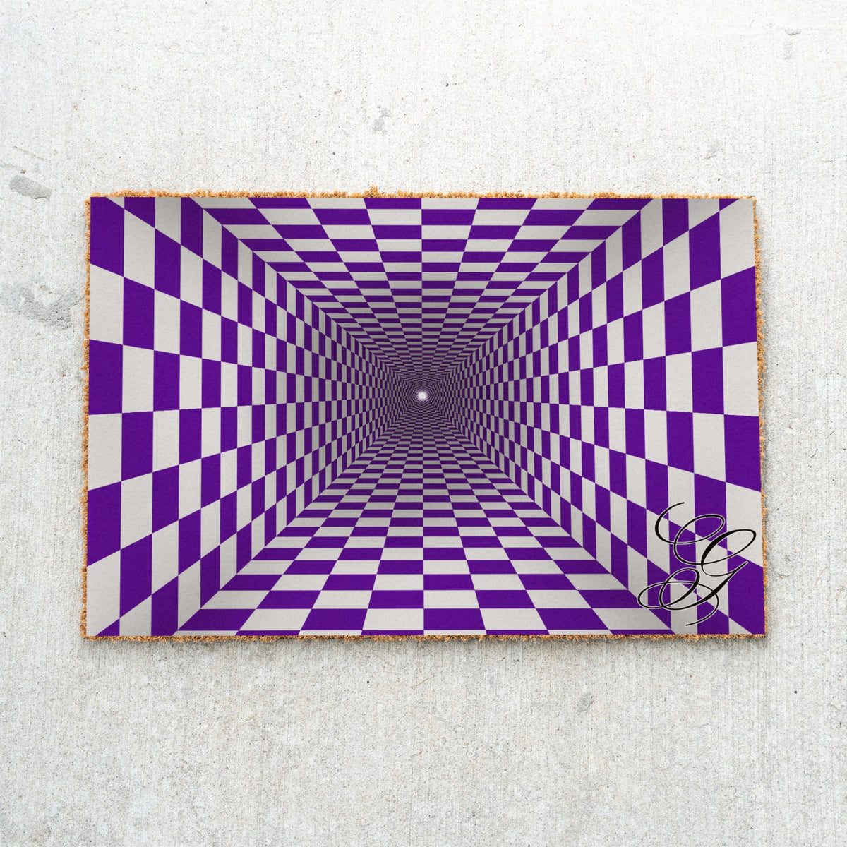 Optical Hole Initial Doormat - UV Printed