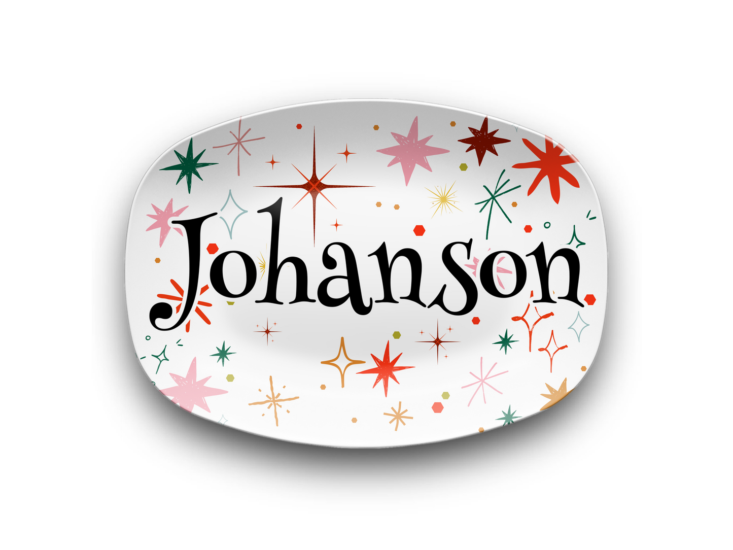 Colorful Star Sparkles Name Platter
