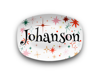 Colorful Star Sparkles Name Platter