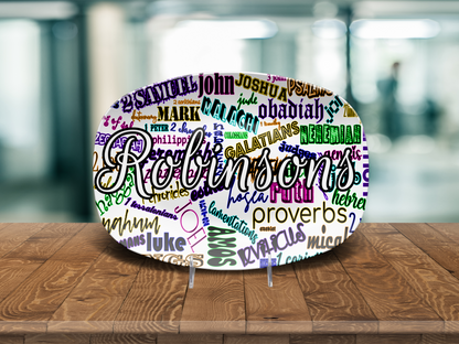 Books of Bible Bright Name Platter
