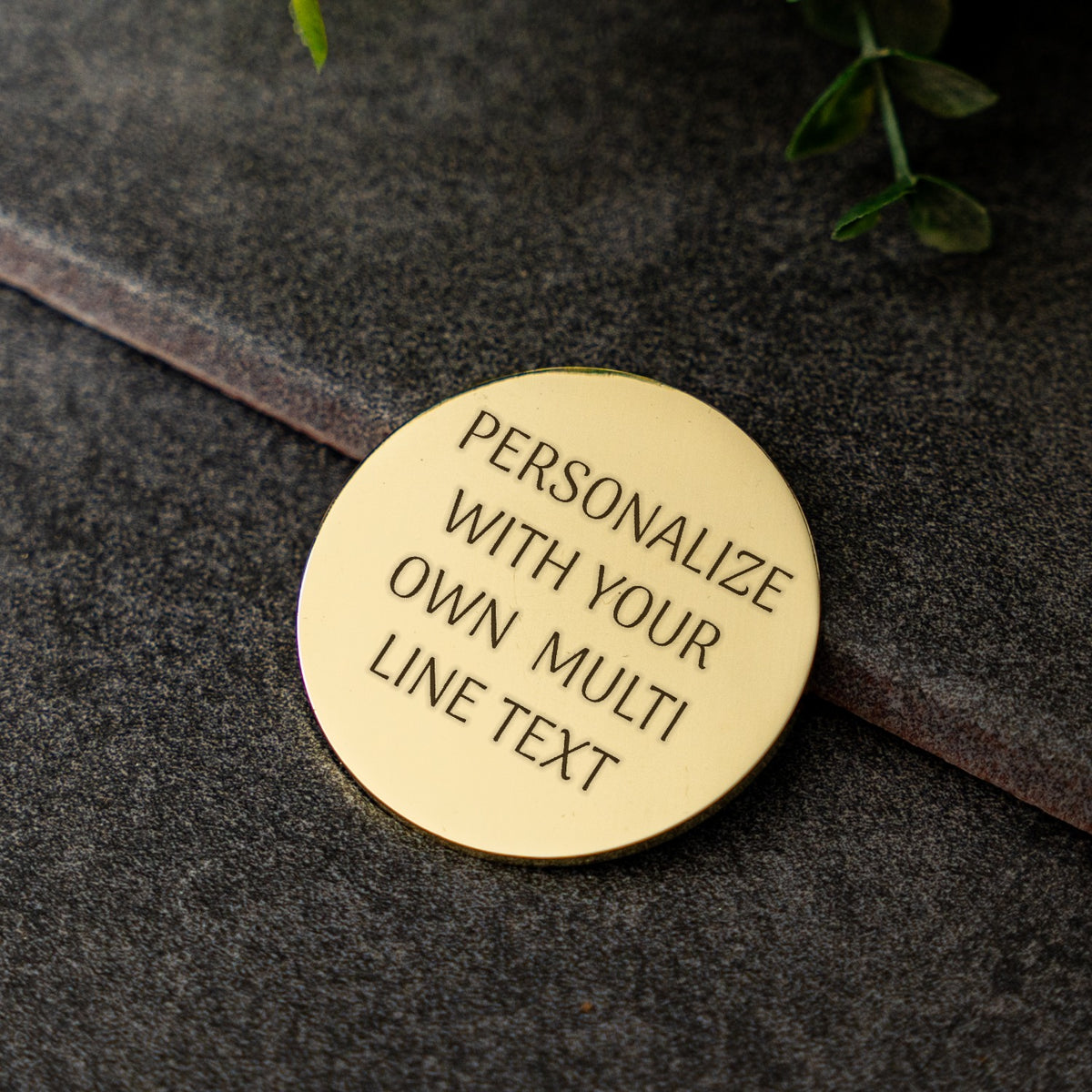 Custom Multi Line Gold Plated Decision Coin - Laser Engraved