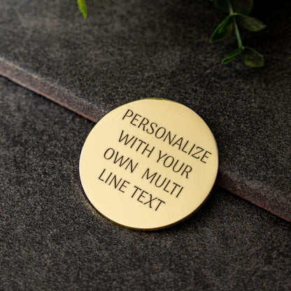 Custom Multi Line Gold Plated Decision Coin - Laser Engraved