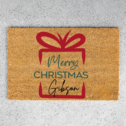 Merry Christmas Gift Name Doormat