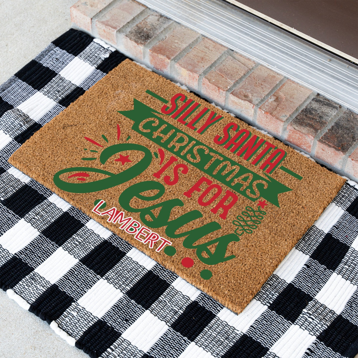 Silly Santa Name Doormat