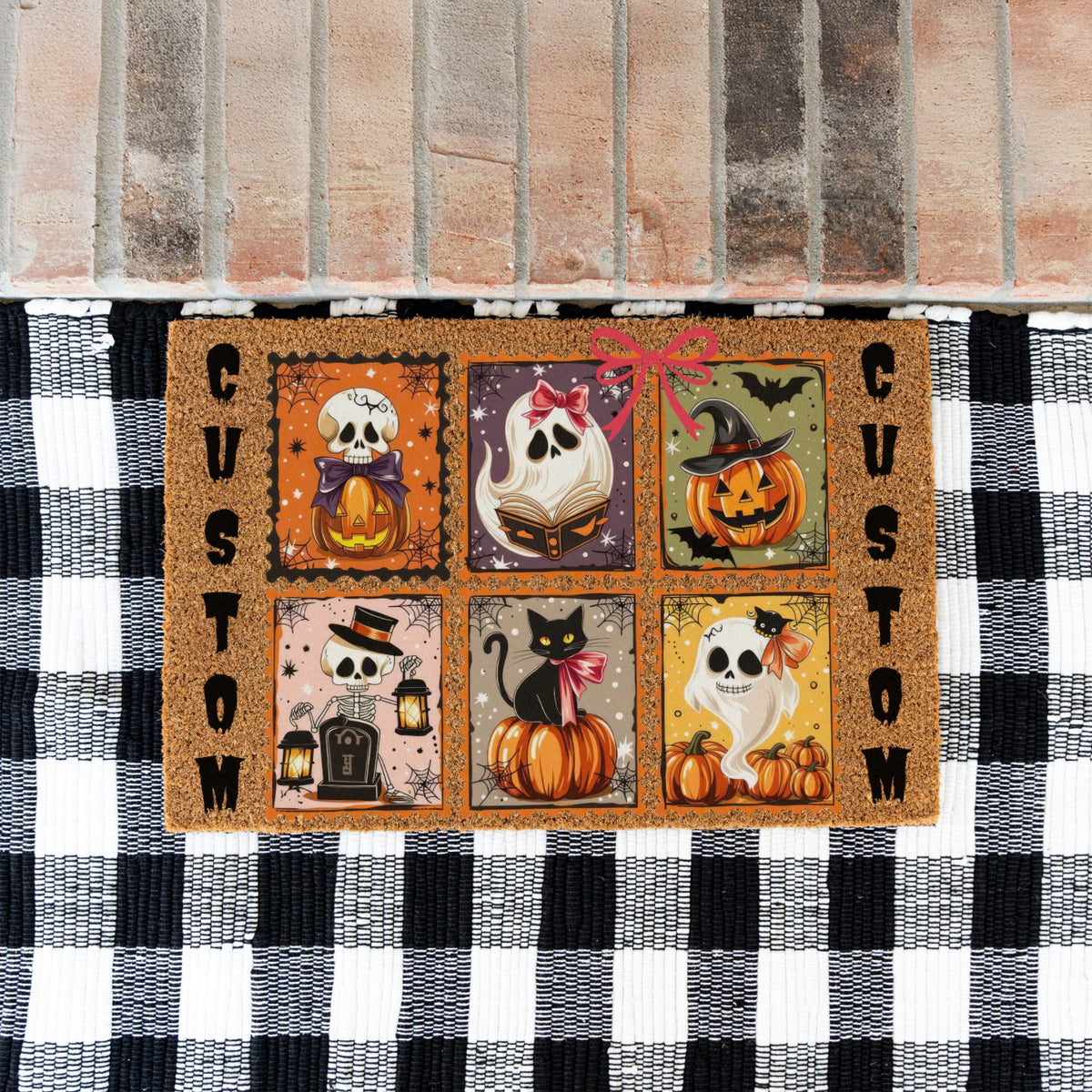 Halloween Squares Names Doormat