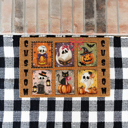 Halloween Squares Names Doormat
