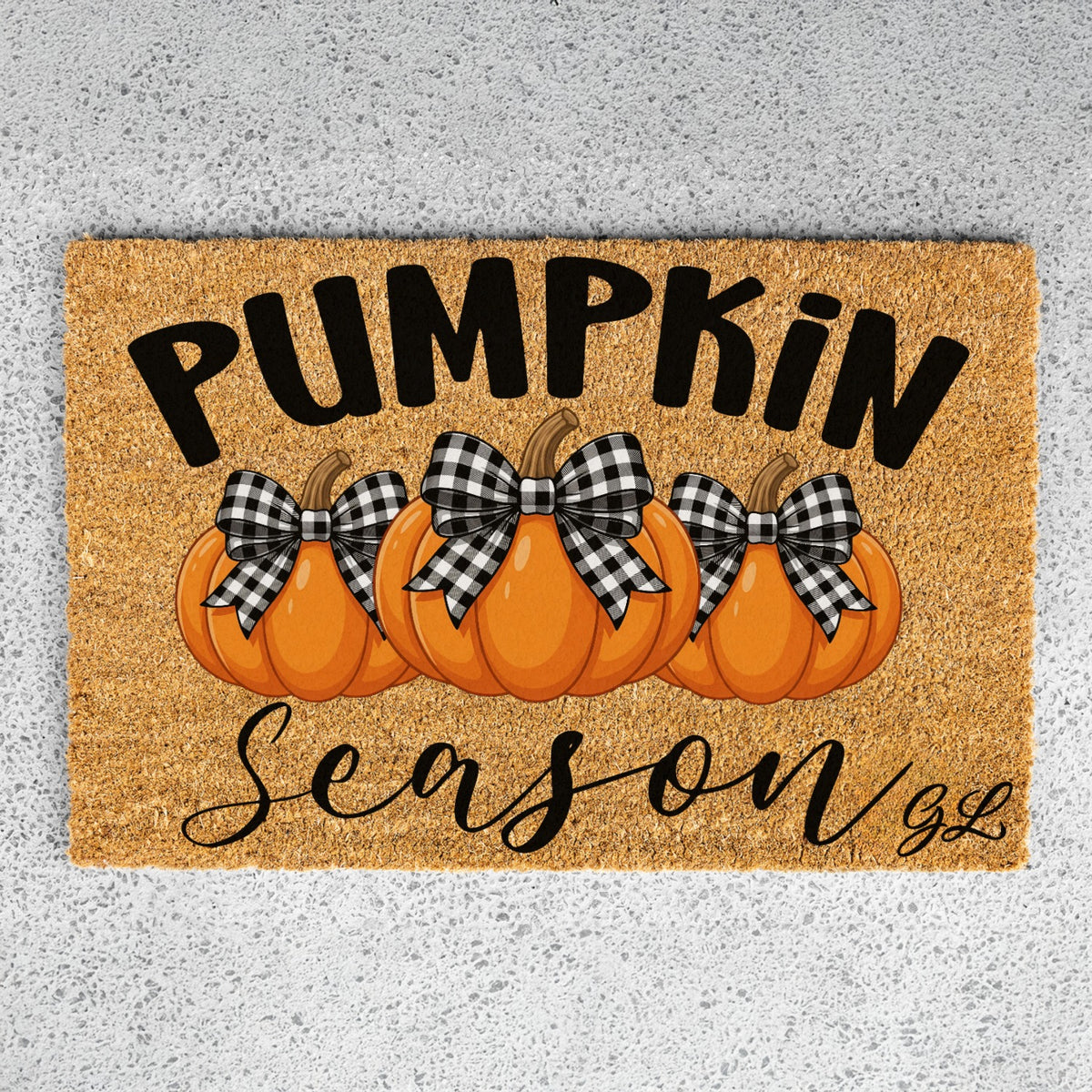 Pumpkins Season Initials UV Printed Doormat