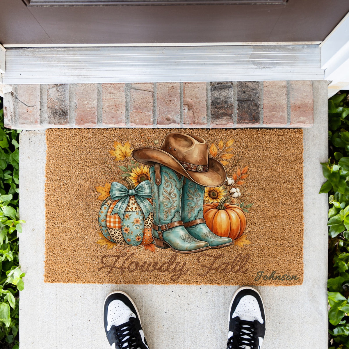 Howdy Fall Name UV Printed Doormat