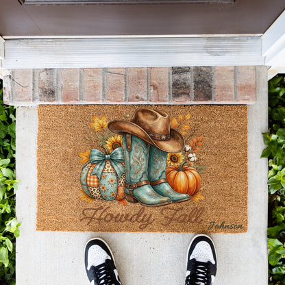 Howdy Fall Name UV Printed Doormat