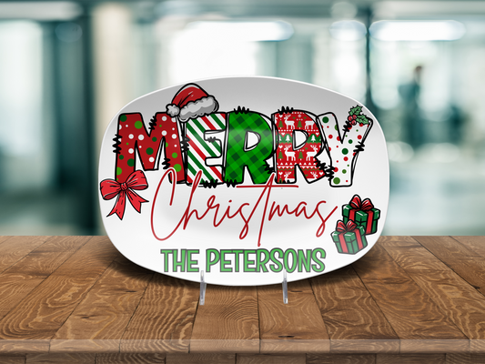 Merry Christmas Name Platter
