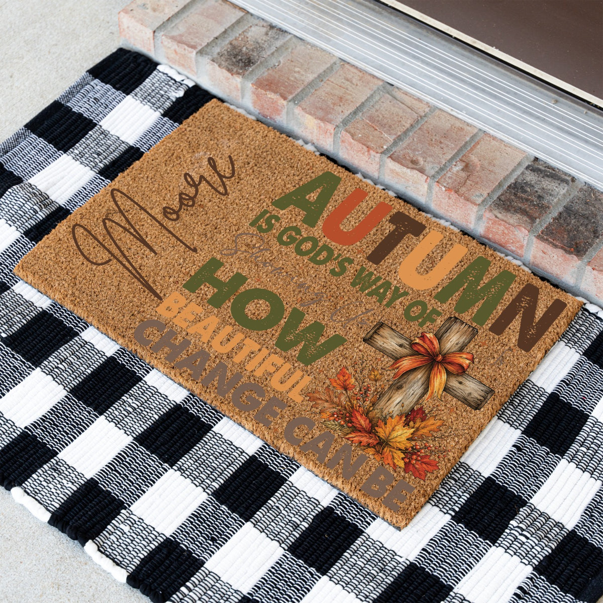 Beautiful Change Name UV Printed Doormat