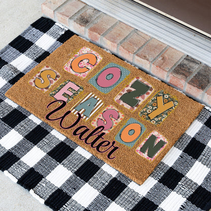 Cozy Season Scrap Name Doormat