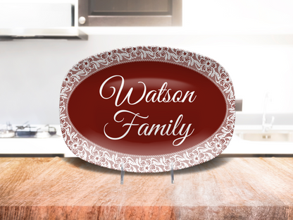 Maroon Lace Family Platter