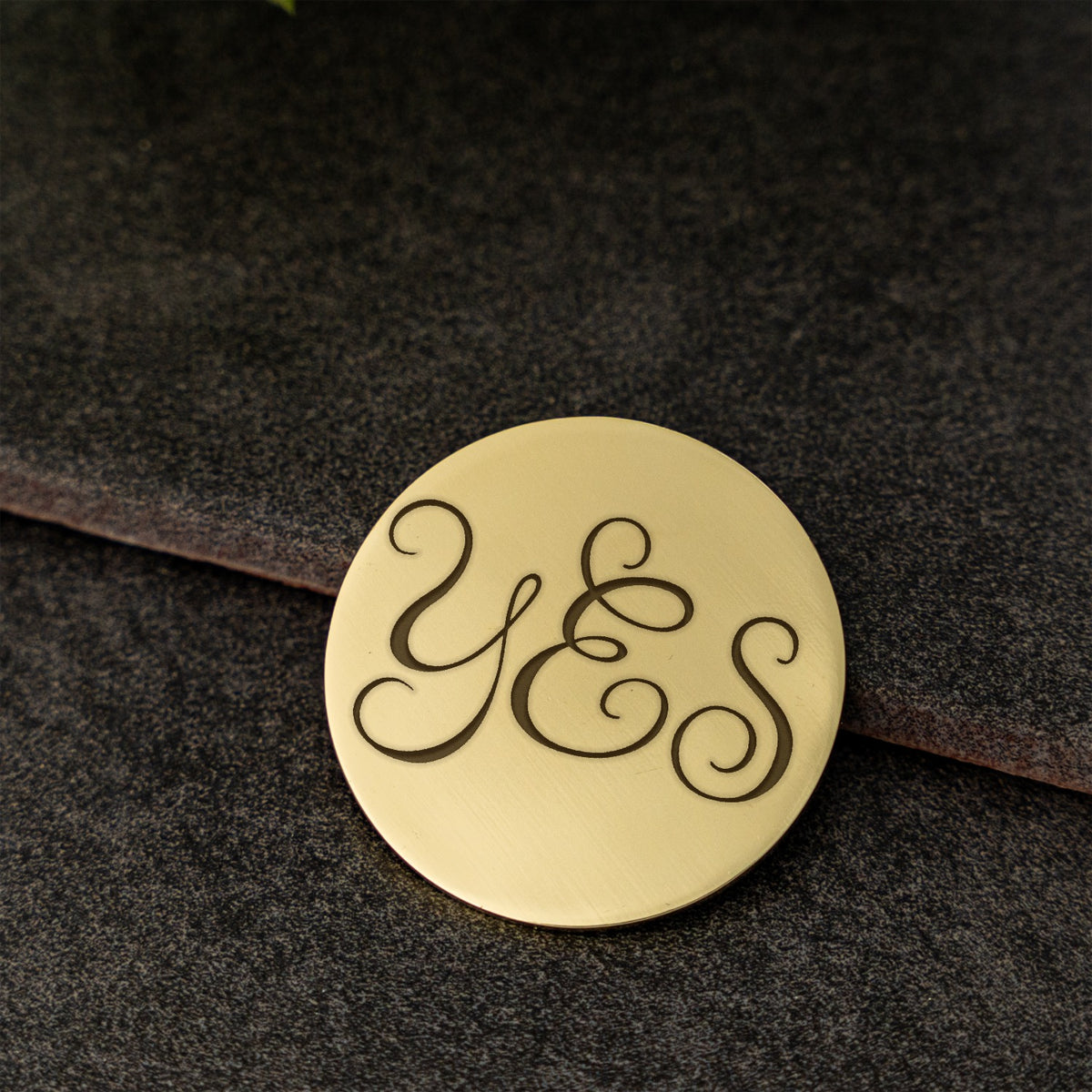 Custom Single Line Gold Plated Decision Coin - Laser Engraved