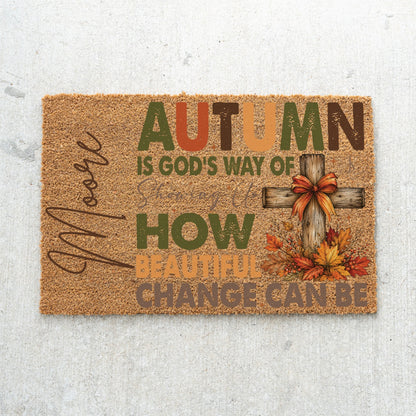 Beautiful Change Name UV Printed Doormat