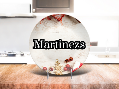 Christmas Wood Look Name Plate