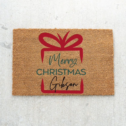 Merry Christmas Gift Name Doormat