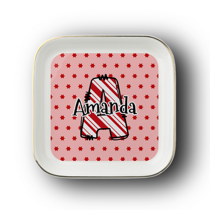 Christmas Letter Name Jewelry Dish