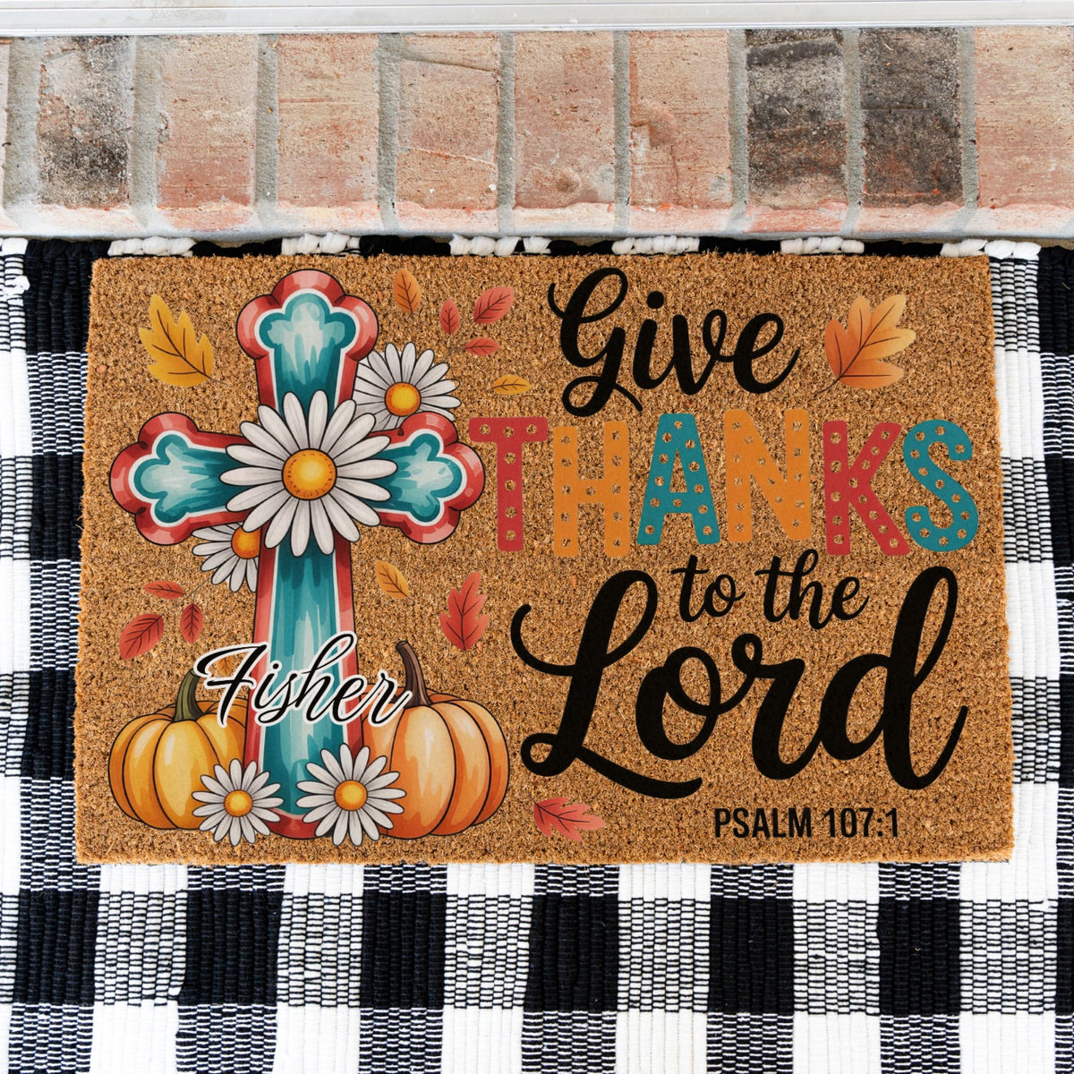 Thanks To The Lord Name Doormat