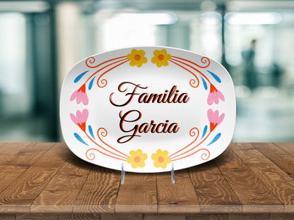 Cute Bright Floral Name Platter