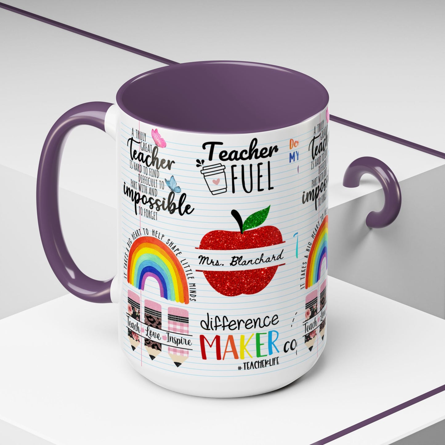 Teacher Designs Name Coffee Mug (11, 15oz)