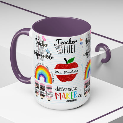 Teacher Designs Name Coffee Mug (11, 15oz)