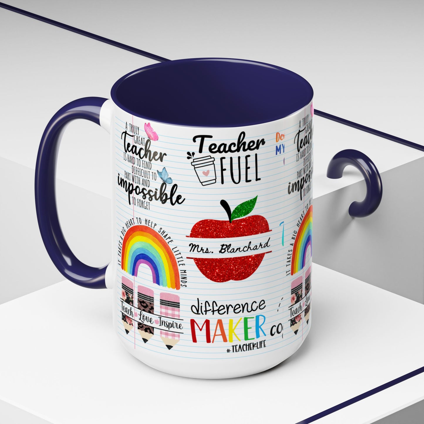 Teacher Designs Name Coffee Mug (11, 15oz)