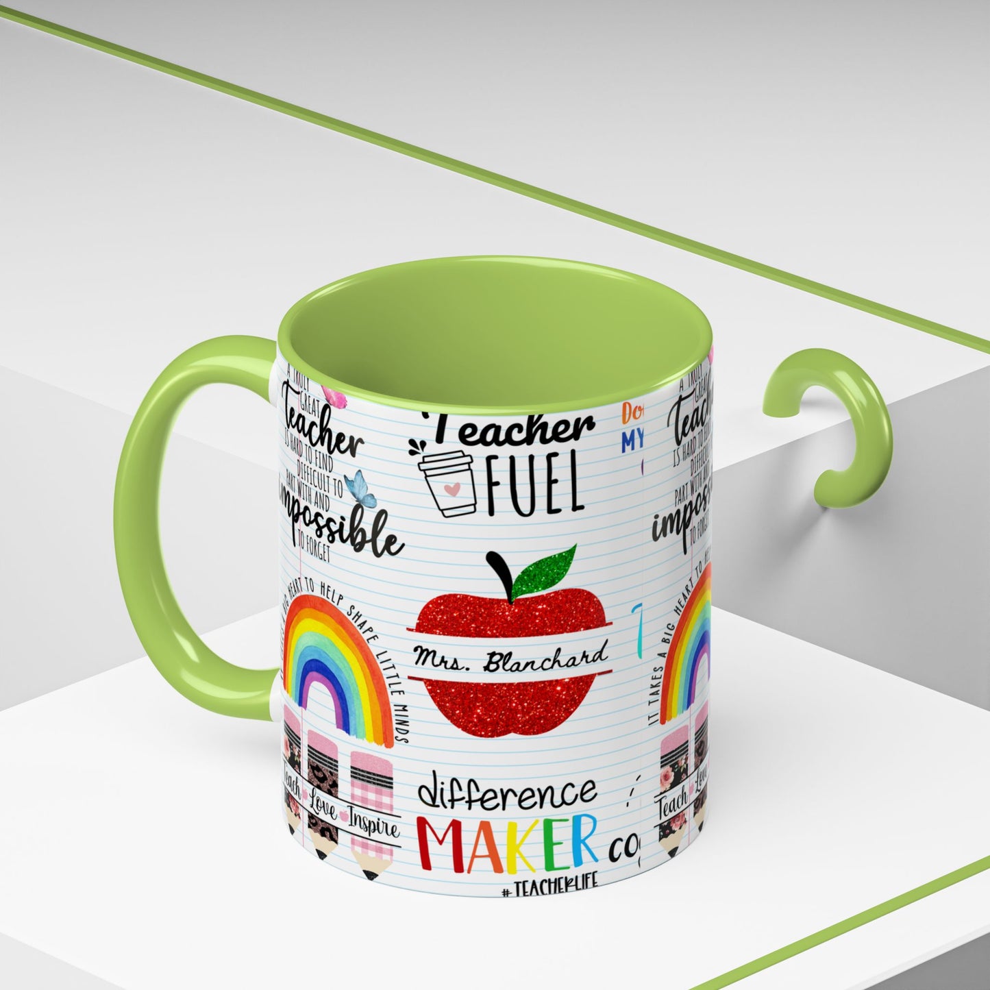 Teacher Designs Name Coffee Mug (11, 15oz)
