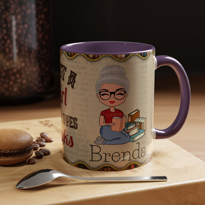 Girl Who Loves Books Name Coffee Mug (11, 15oz)