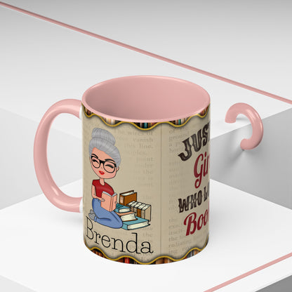 Girl Who Loves Books Name Coffee Mug (11, 15oz)