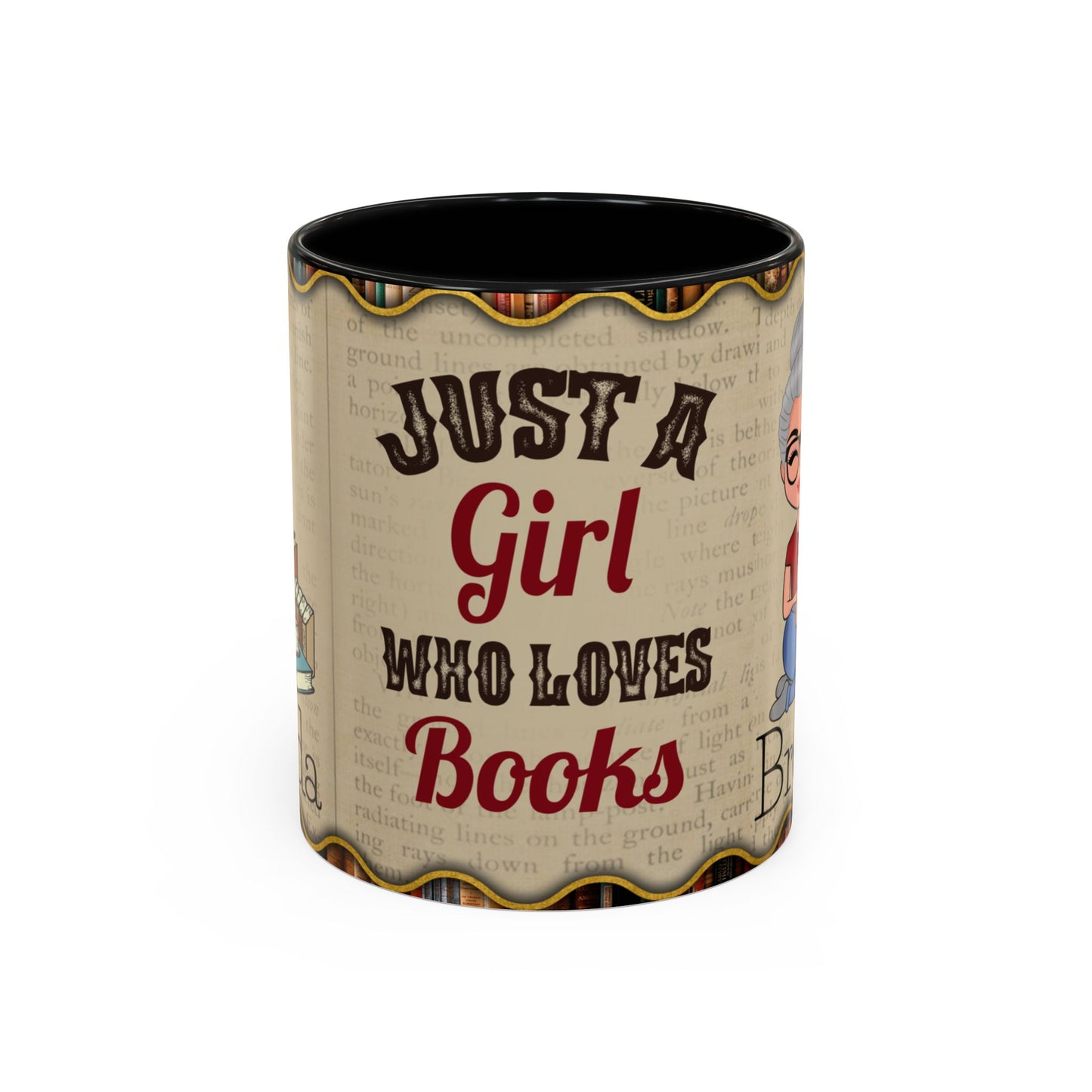 Girl Who Loves Books Name Coffee Mug (11, 15oz)