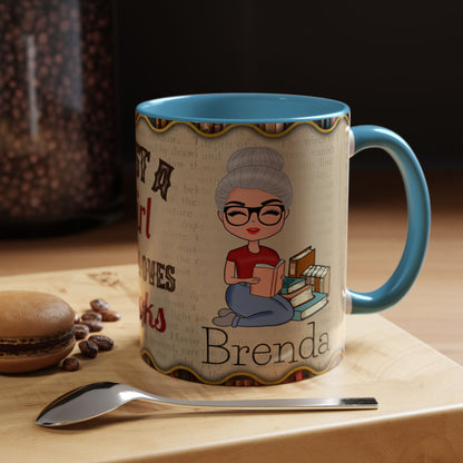 Girl Who Loves Books Name Coffee Mug (11, 15oz)