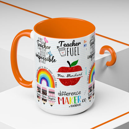 Teacher Designs Name Coffee Mug (11, 15oz)