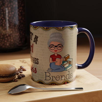 Girl Who Loves Books Name Coffee Mug (11, 15oz)