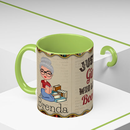 Girl Who Loves Books Name Coffee Mug (11, 15oz)
