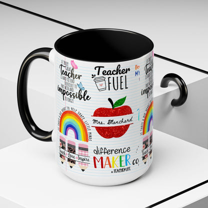 Teacher Designs Name Coffee Mug (11, 15oz)