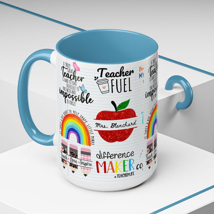 Teacher Designs Name Coffee Mug (11, 15oz)