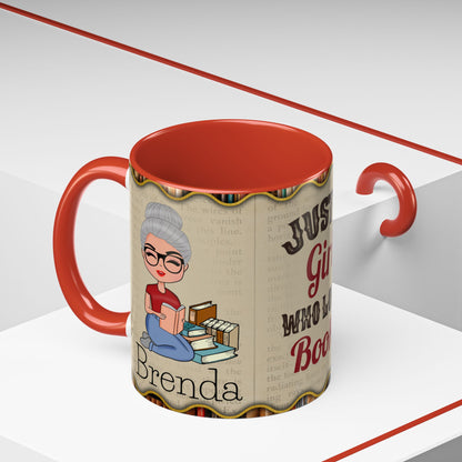 Girl Who Loves Books Name Coffee Mug (11, 15oz)